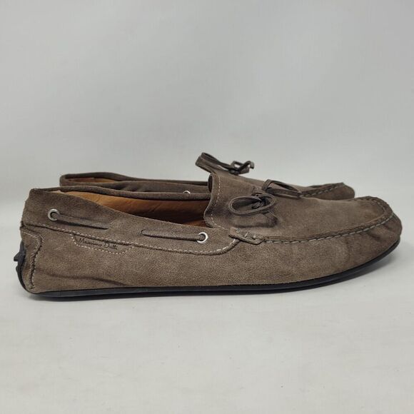 Massimo Dutti Shoes Mens EU42 US9 Brown Suede Driving Loafers Tie Slip On - Picture 2 of 12